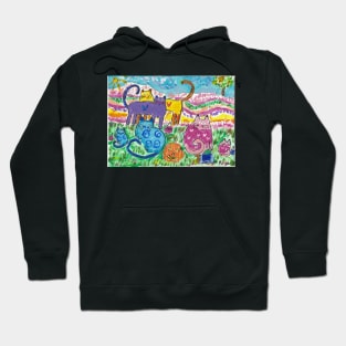 Happy Halloween colorful cats Hoodie